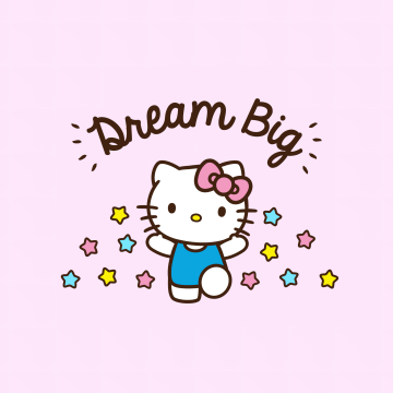 Dream Big, Inspirational quotes, Hello Kitty background, Pink background, Sanrio