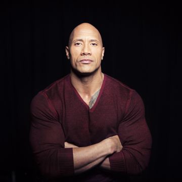 Dwayne Johnson, Black background, American actor, 5K, WWE Superstars