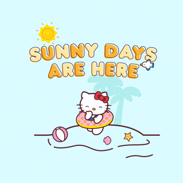 Sunny day, Hello Kitty background, Sanrio, Summer