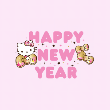 Happy New Year, Hello Kitty background, Sanrio