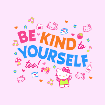 Be kind yourself, Pink background, Hello Kitty background, Sanrio