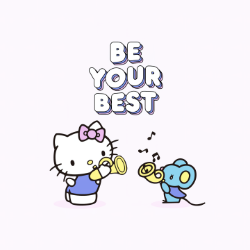 Be your best, Hello Kitty background, White background, Sanrio