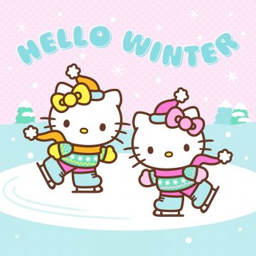 Hello winter, Hello Kitty background, Cute hello kitties, Sanrio