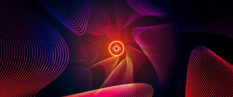 Abstract background, Glowing, Shapes, Waves