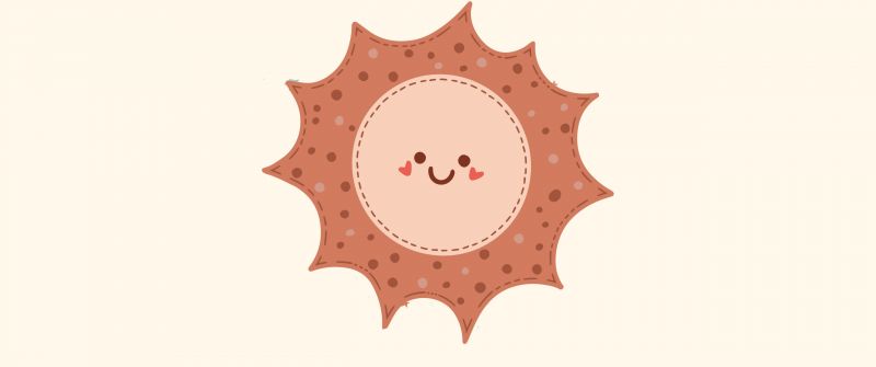 Kawaii smiley, Kawaii face, Cute face, Cute smiley, Kawaii sun, 5K, Cartoon