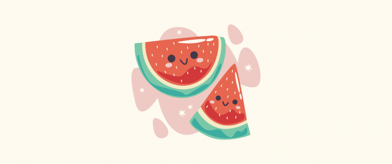 Kawaii Watermelon, Kawaii food, Adorable