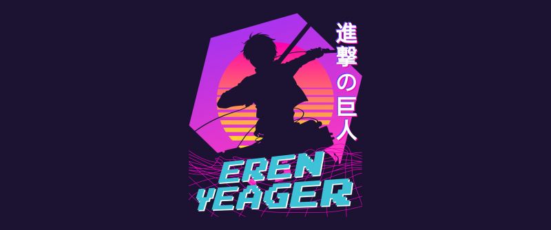 Eren Yeager, Aesthetic anime, 5K, Attack on Titan, Purple background, Purple aesthetic, Shingeki no Kyojin, AOT