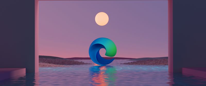 Microsoft Edge, Aesthetic, Landscape, Moon, Surreal
