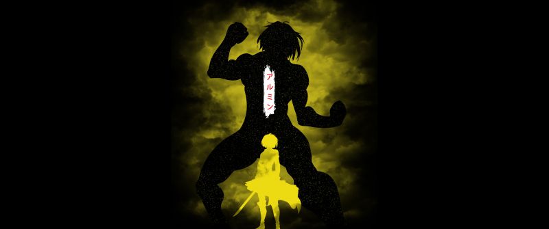 Armin Arlert, 5K, Attack on Titan, Silhouette, Black background, AOT