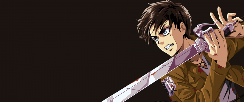 Eren Yeager, Attack on Titan, Dark background