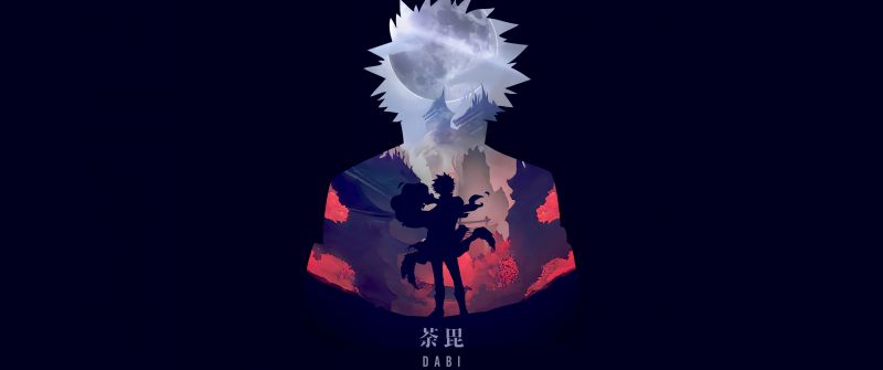 Dabi, Dark background, My Hero Academia, 5K