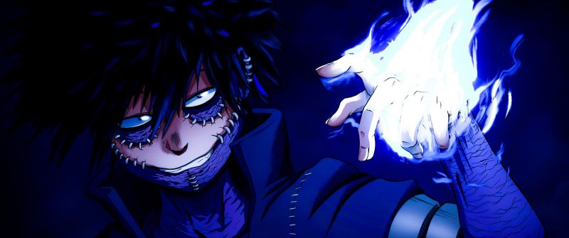 My Hero Academia, Dabi, Blue background, Aesthetic anime