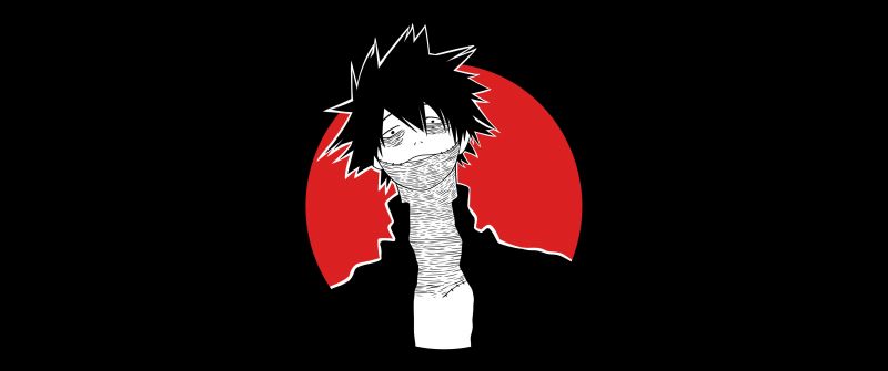 Dabi, Minimalist, Black background, My Hero Academia, 5K, Simple