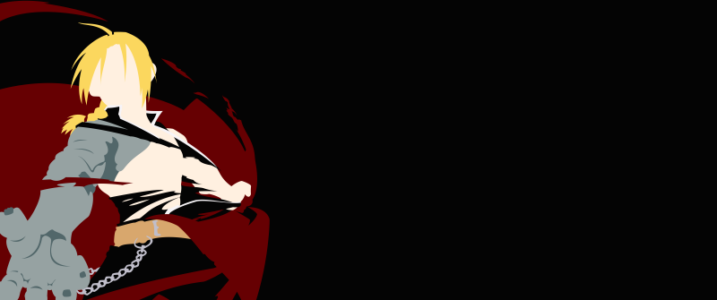 Edward Elric, Faceless, Minimalist, Black background, 5K, 8K, Fullmetal Alchemist