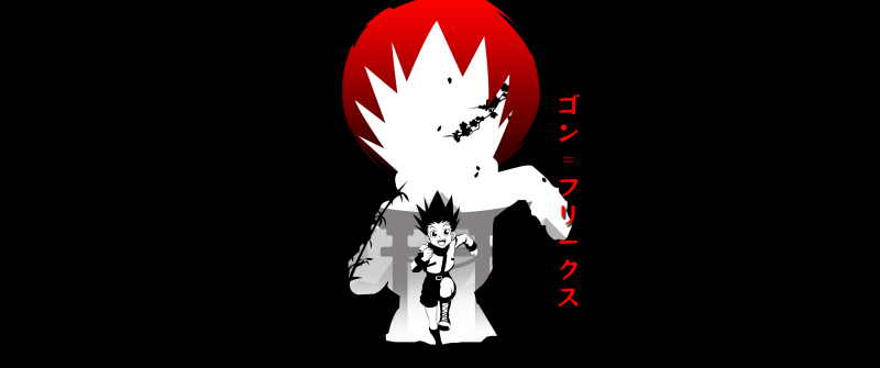 Hunter x Hunter, AMOLED, Gon Freecss, Black background, 5K