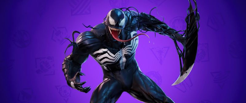 Fortnite, Venom, Purple background