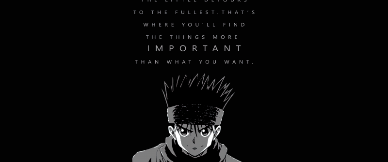 Gon Freecss, Black background, Hunter x Hunter, Ging Freecss quotes, 5K, 8K