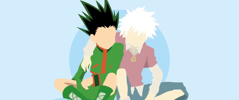 Gon Freecss, Killua Zoldyck, Hunter x Hunter, 5K, Faceless, Minimalist