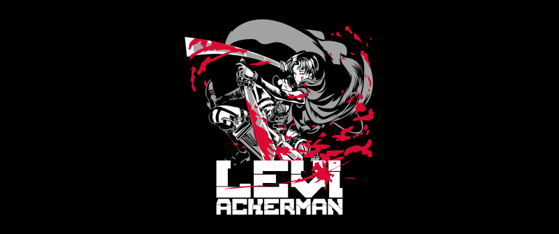 Levi Ackerman, Black background, Attack on Titan, Minimalist, 5K, Shingeki no Kyojin