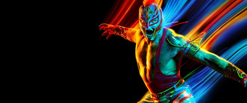 Rey Mysterio, WWE 2K22, PC Games, Black background, PlayStation 5, PlayStation 4, Xbox One, Xbox Series X and Series S