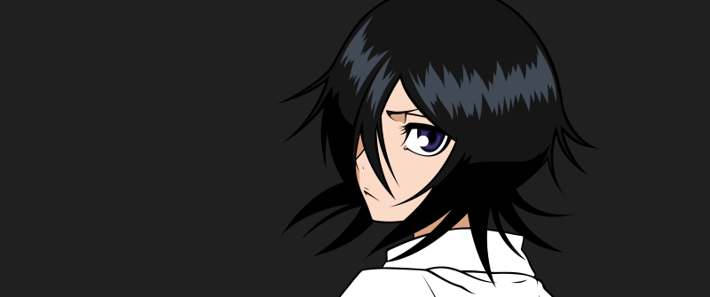 Rukia Kuchiki, Minimalist, Bleach, Dark background