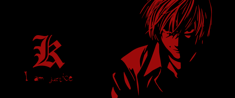 Light Yagami, 5K, Death Note, Black background, Minimalist, 8K