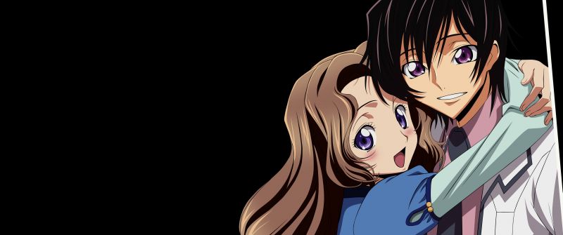 Lelouch Lamperouge, Nunnally, Code Geass, 5K, Anime series, Anime couple, Black background