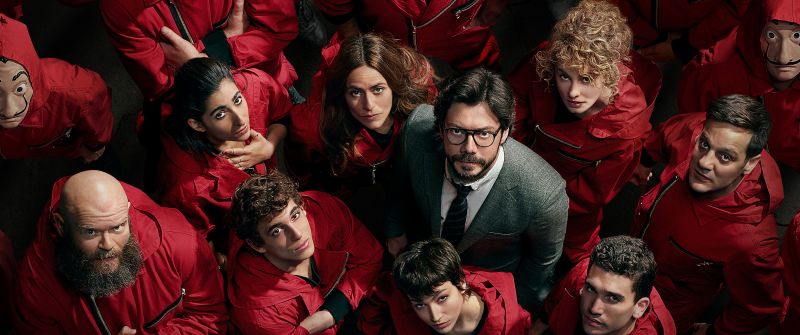 Money Heist, Alvaro Morte as The Professor, Ursula Corbero as Tokyo, Netflix series, Spanish series