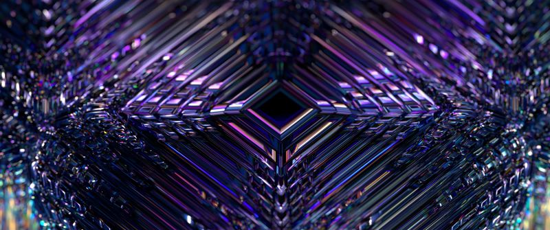 3D background, Psychedelic, Pattern, Symmetric, 5K, Glossy, Macro