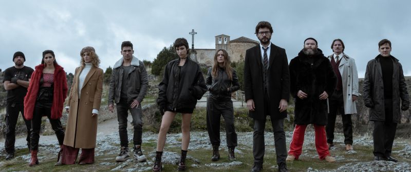 Money Heist, Netflix series, Alvaro Morte as The Professor, Ursula Corbero as Tokyo, Spanish series