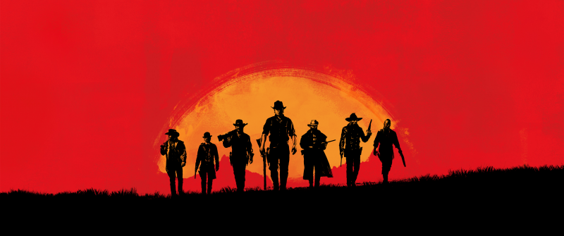 Red Dead Redemption 2, PC Games, PlayStation 4, Xbox One, Rockstar Games, Red background, Western