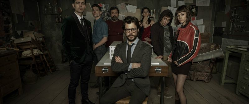 Money Heist, Spanish series, Alvaro Morte as The Professor, Ursula Corbero as Tokyo, Netflix series