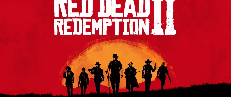 Red Dead Redemption 2, Rockstar Games, Red background, PC Games, PlayStation 4, Xbox One