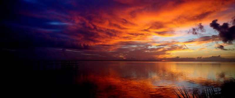 Sunrise, Indian Indian River, Florida, Dawn, USA, 5K