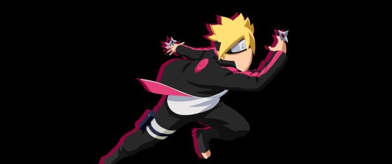 Boruto Uzumaki, AMOLED, Naruto, Black background