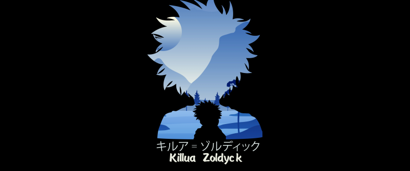 Killua Zoldyck, AMOLED, Hunter x Hunter, Black background, 5K