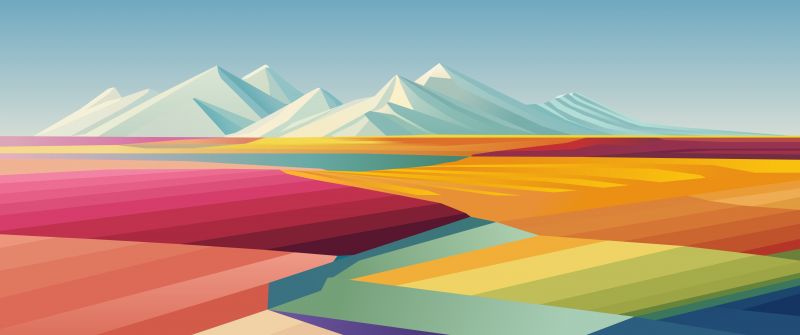 Landscape, Abstract background, Colorful background, MacBook Pro, Stock, Mountains, Multicolor, 5K, Aesthetic