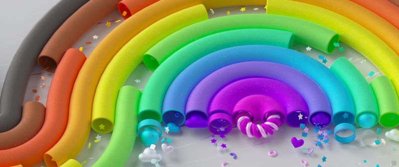 Microsoft Pride, Colorful background, LGBTQ, Abstract rainbow, Microsoft Design, Surreal, 3D background, Aesthetic
