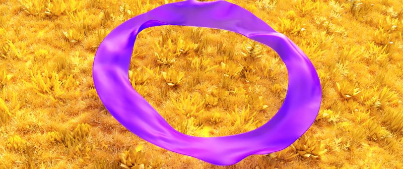 Microsoft Pride, Yellow field, Purple ribbon, Yellow background