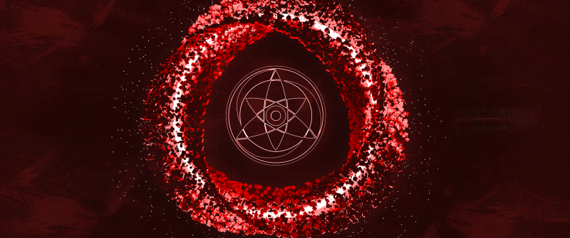 Naruto, Sharingan, Red background