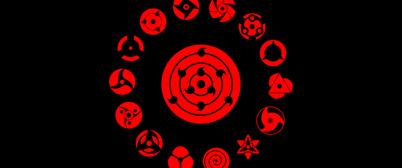 Sharingan, Naruto, 5K, 8K, Black background