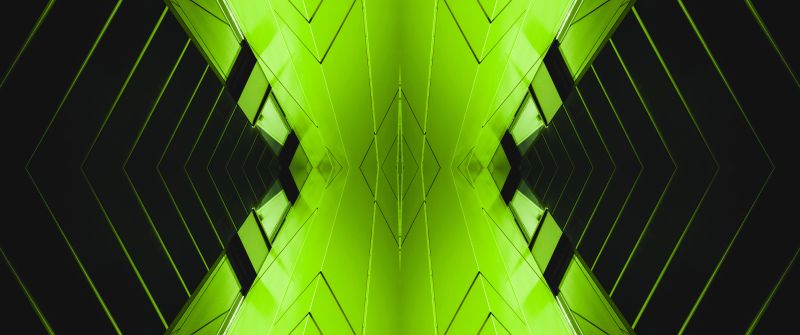 Symmetry, Modern architecture, Green background, Green background, Pattern, Budapest, Hungary, 5K, 8K