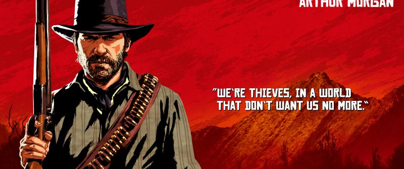 Red Dead Redemption 2, Arthur Morgan quotes, RDR2 quotes, Rockstar Games, Red background