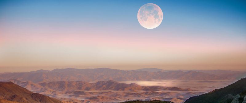 Full moon, Hills, Itatiaia National Park, Mountains, Landscape, 5K