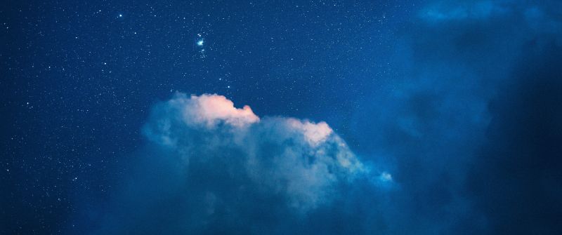 Starry sky, Clouds, Blue Sky, Night