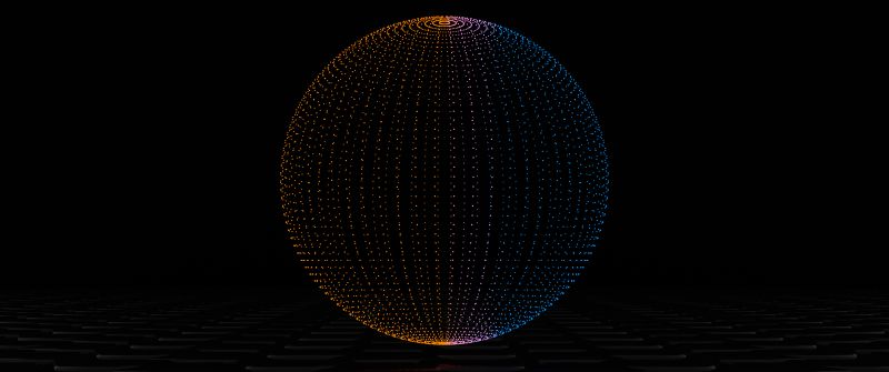 Sphere, 3D model, Dark background, 5K, 8K