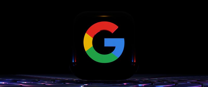 Google logo, 8K, Dark background, 5K