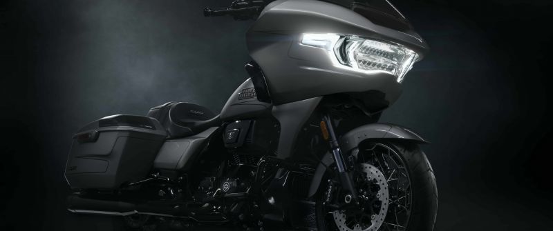 Harley-Davidson Road Glide, Cruiser motorcycle, Dark background, 5K, 8K