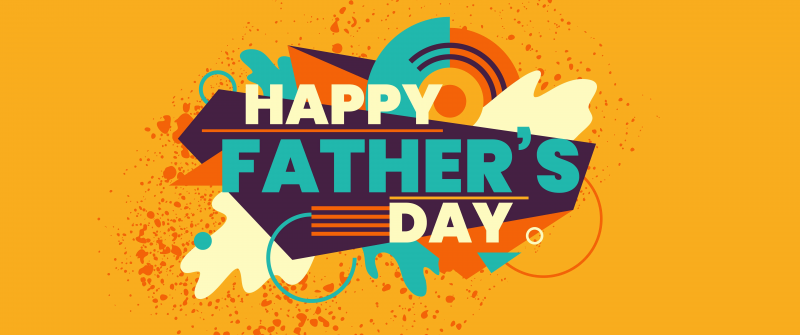 Happy Fathers Day, Typography, Yellow background, 5K, 8K