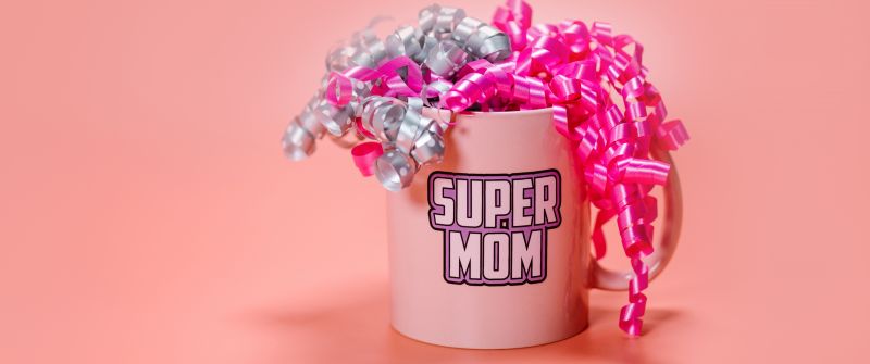 Super MOM, Mug, Pastel pink, Happy Mother's Day, 5K